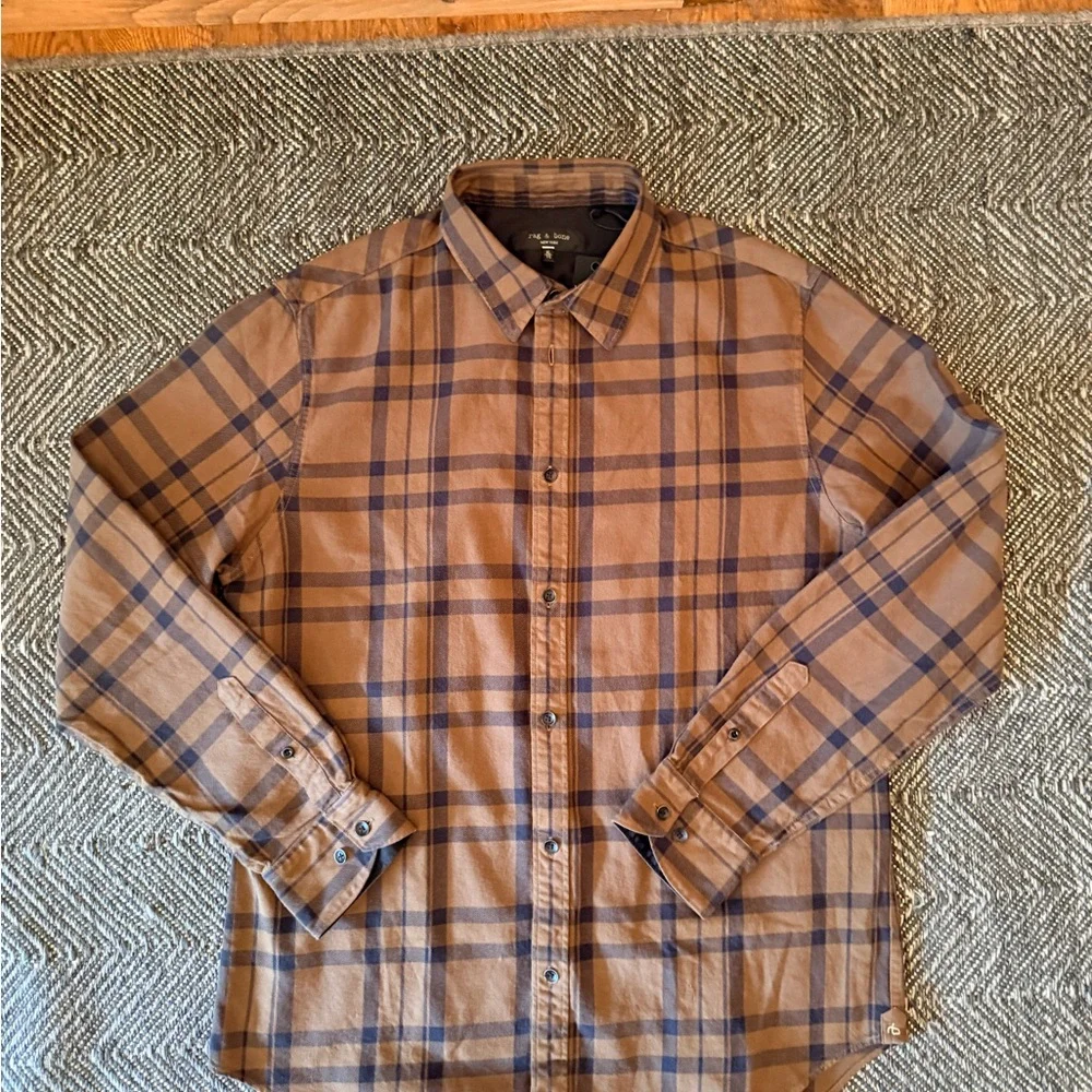 rag & bone Men's Tomlin Plaid Flannel Shirt - XL - Picture 4 of 6